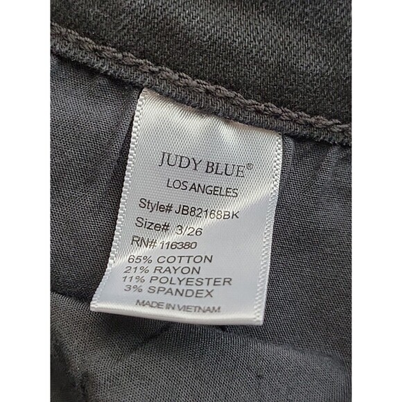 Judy Blue Jeans Womens 3 28x27 Skinny Stretch Ripped Animal Print Black Distress - Picture 15 of 16